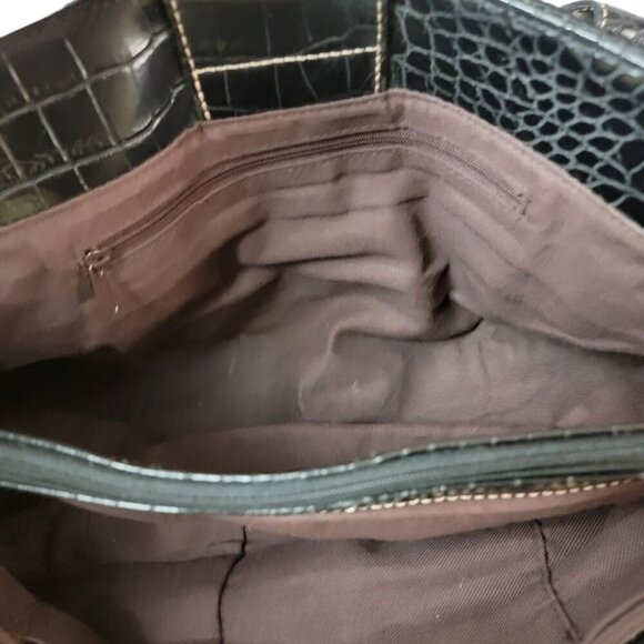 Super Cute Moto Style Woven Bag with Faux Crocodile Accents - Picture 9 of 9